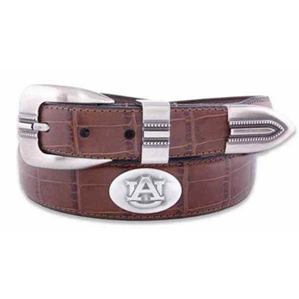 Zeppelinproducts ZeppelinProducts UAU-BOLPTCRC-TAN-36 Auburn Concho Croc Tan Leather Belt; 36 Waist UAU-BOLPTCRC-TAN-36